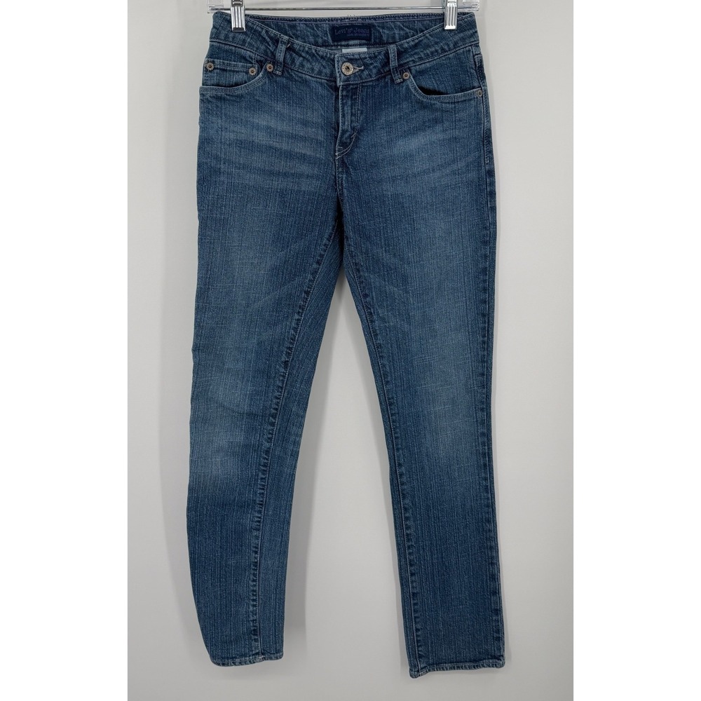 Levis Slim Straight Fit Jeans Womens 16 Regular Medium Wash Blue Denim Stretch